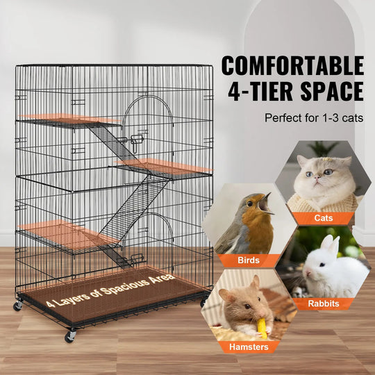 Indoor cat cage enclosure from Belro, with metal bars and secure door, designed to safely contain indoor cats.