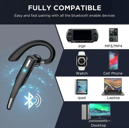 Belro Trucker Dual Mic Wireless Bluetooth 5.1 noise-canceling headset with earpiece, featuring dual microphones for clear communication.