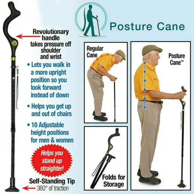 Belro walking stick for seniors, a sturdy health and beauty aid with ergonomic handle and adjustable height, designed for stability.