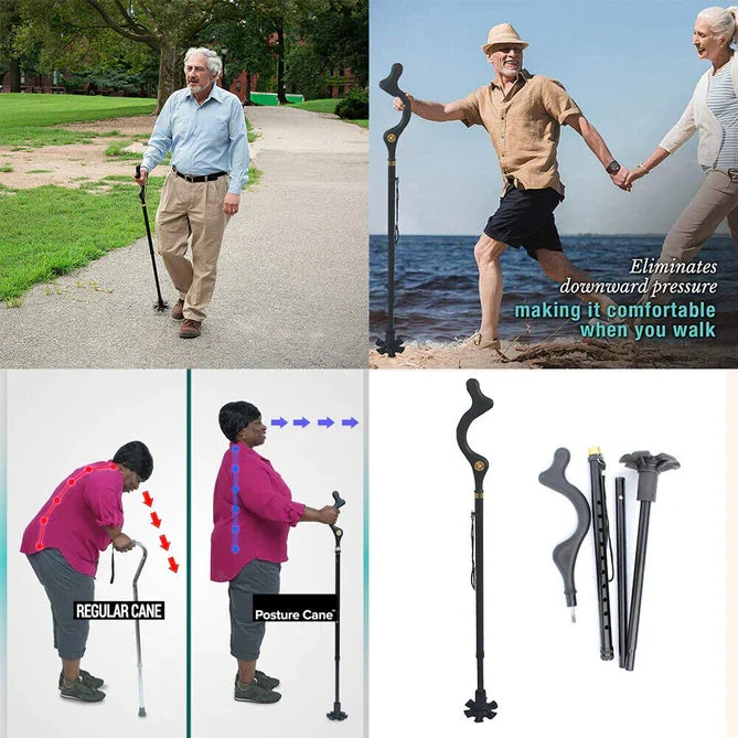 Belro walking stick for seniors, lightweight and sturdy, designed for stability and support during walking or outdoor activities.