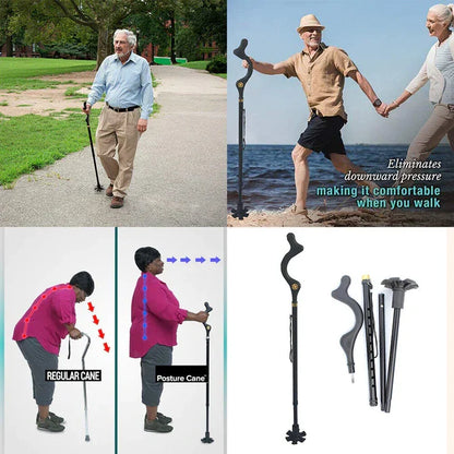 Belro walking stick for seniors, lightweight and sturdy, designed for stability and support during walking or outdoor activities.
