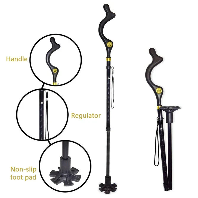 Belro walking stick for seniors, lightweight and ergonomic walking aid with comfortable handle, designed for stability and support.