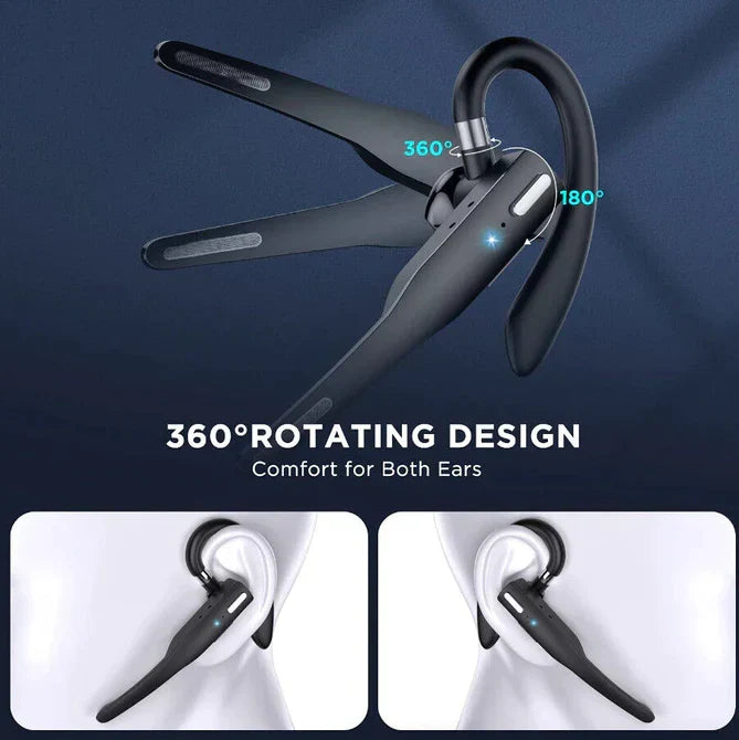 Belro Trucker Dual Mic Wireless Bluetooth 5.1 noise-canceling headset with earpiece for clear audio communication.