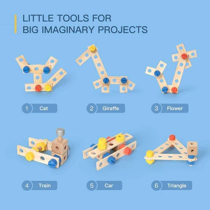 Belro kids pretend play work tool bench toy with realistic tools and hardware for imaginative role-playing and learning.