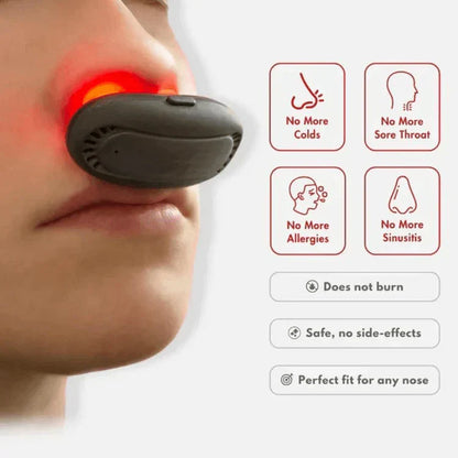 Belro infrared nasal device for sinus and allergy relief, showing the compact, sleek design of the health and beauty product.