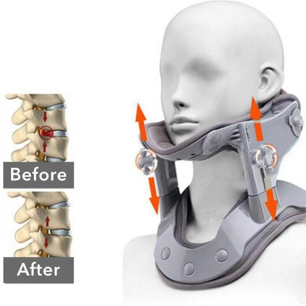 Belro neck stretcher traction device with adjustable suspenders designed to relieve neck tension and improve posture.