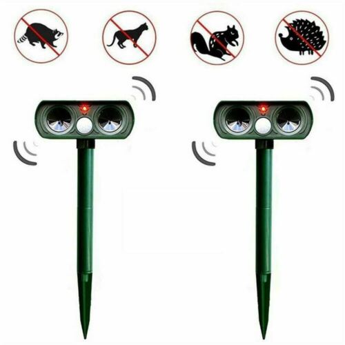 Infrared solar-powered animal pest repeller by Belro, designed for outdoor pest control in home and garden settings.