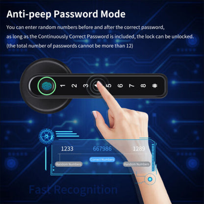 Belro fingerprint smart door lock for automotive use, showing the sleek lock design with fingerprint scanner and mobile app control.