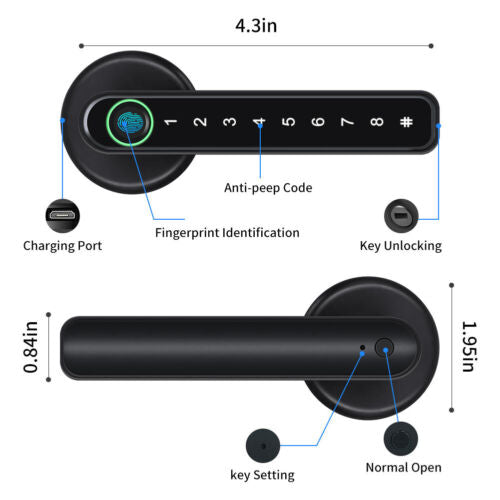 Belro fingerprint smart door lock for automotive use, featuring mobile app remote control and fingerprint access.