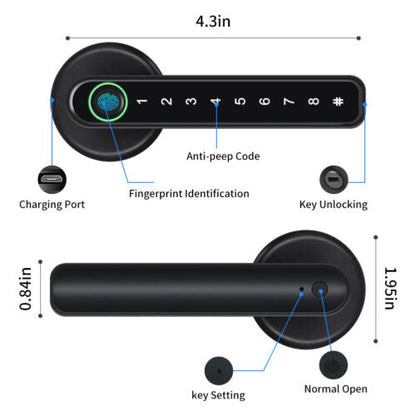 Belro fingerprint smart door lock for automotive use, featuring mobile app remote control and fingerprint access.