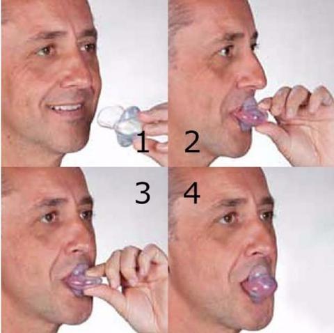 Belro Apnea Tongue Stabilizing Device for sleep apnea relief, showing the medical device designed to keep the tongue in place.