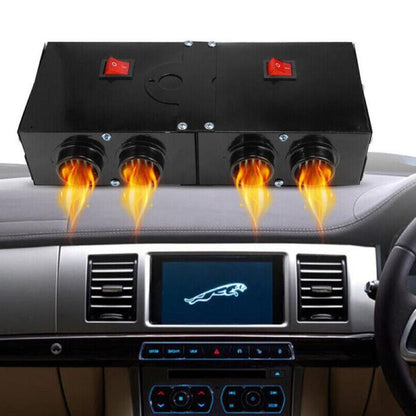 Belro 500W electric car heater showing compact design with control panel and vents for efficient heating.