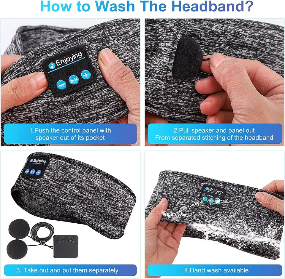 Belro 2-in-1 wireless sleeping headphones with sports headband, ideal for sleeping, workouts, jogging, and relaxation.