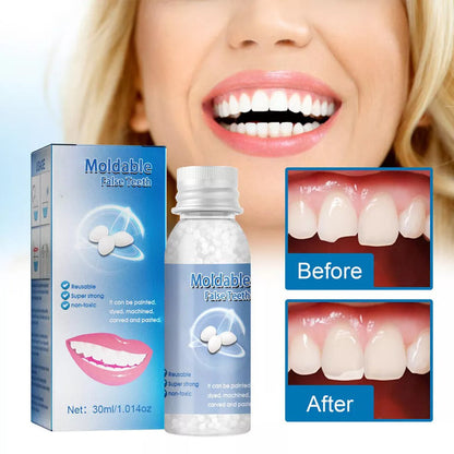 Belro moldable false teeth for oral care, showing a close-up of the customizable dental appliance on a white background.