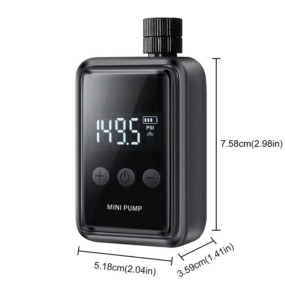 Belro electric mini bike pump for home and outdoor use, compact and portable with digital pressure display.