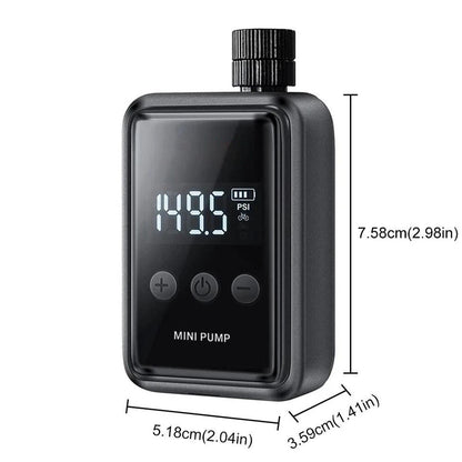 Belro electric mini bike pump for home and outdoor use, compact and portable with digital pressure display.