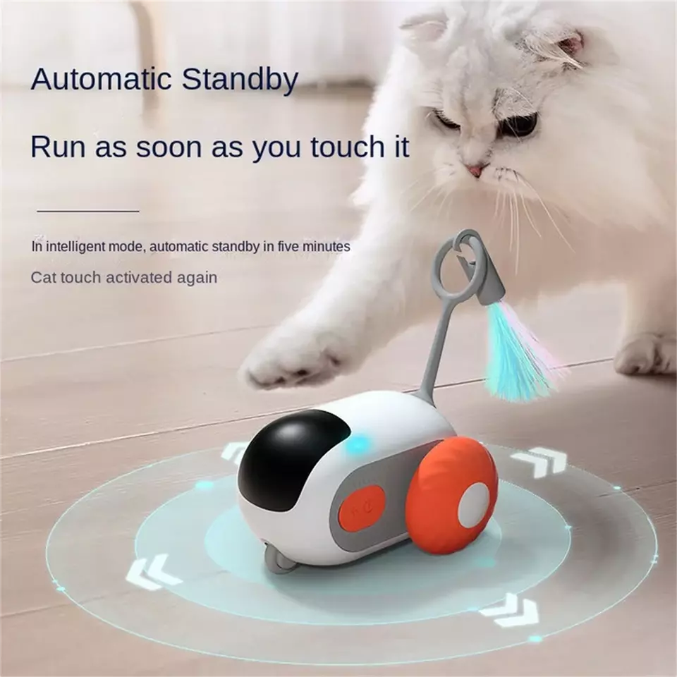 Belro Smart Pet Sports Car Toy for cats, a remote-controlled interactive toy with USB charging, designed to entertain cats.