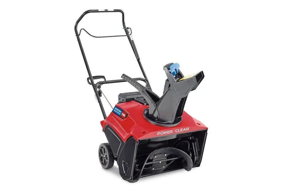 Casavibeo Toro Power Clear 721 E 21-inch single-stage gas snow blower with auger and handle, ready for winter snow removal.