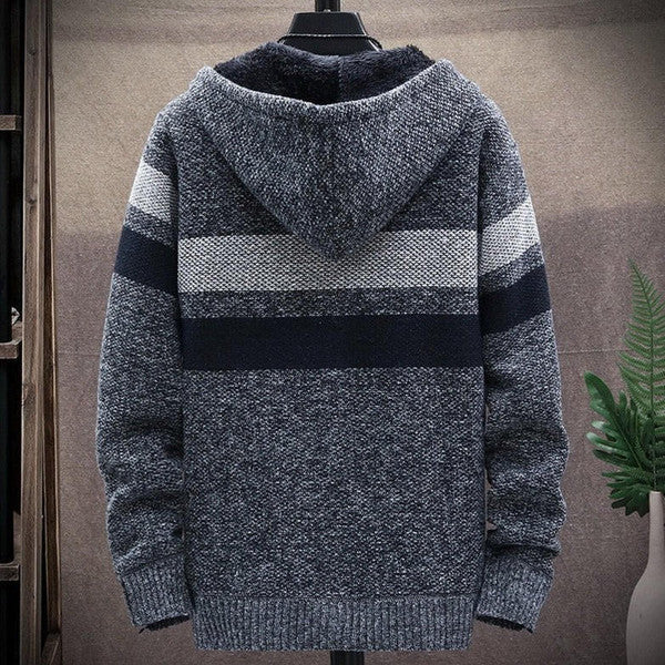 Belro casual stripe cardigan in automotive style, featuring a comfortable fit and bold striped pattern.