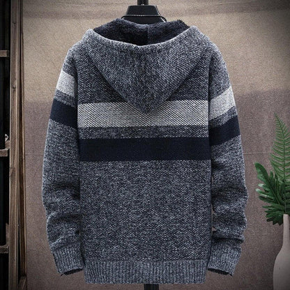 Belro casual stripe cardigan in automotive style, featuring a comfortable fit and bold striped pattern.