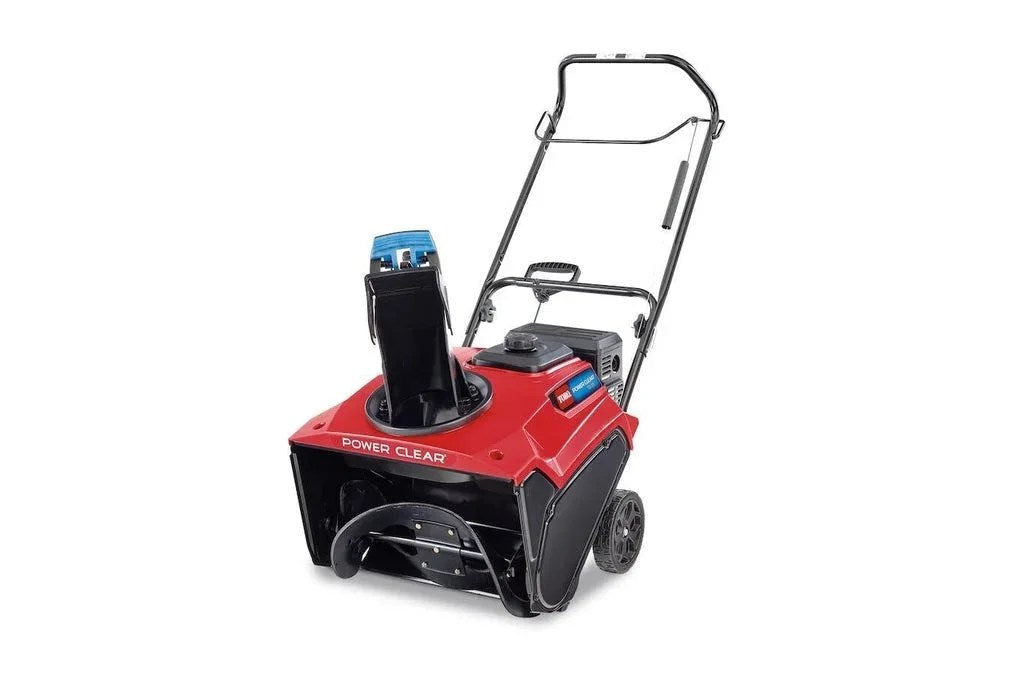 Casavibeo Toro Power Clear 721 E 21-inch single-stage gas snow blower with handle and auger in winter snow.