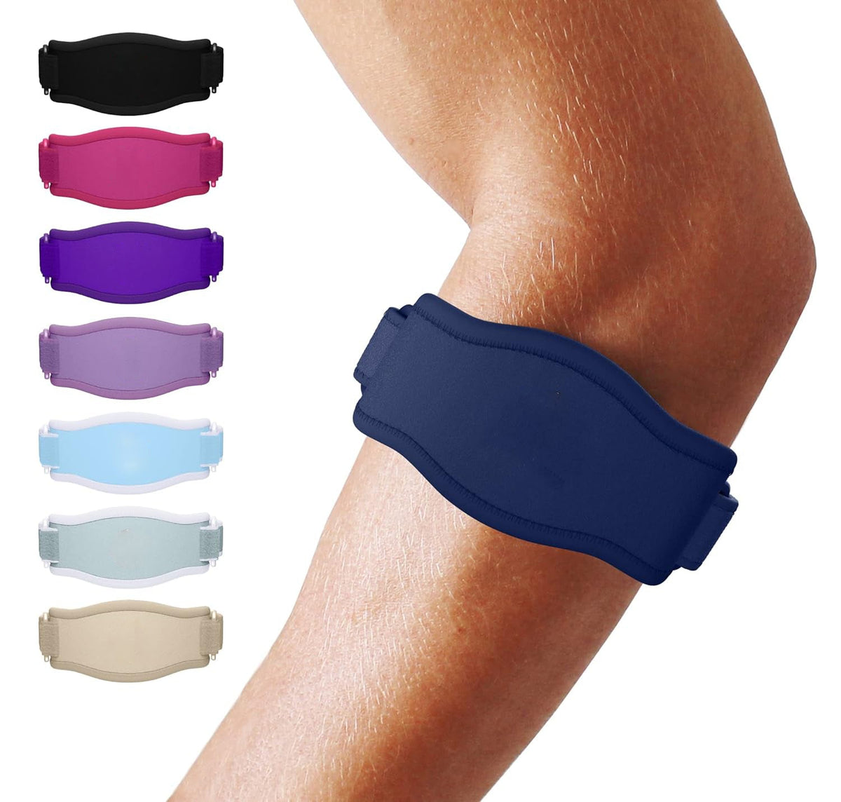 Belro tennis elbow brace accessory with adjustable strap for support and compression during sports or daily activities.