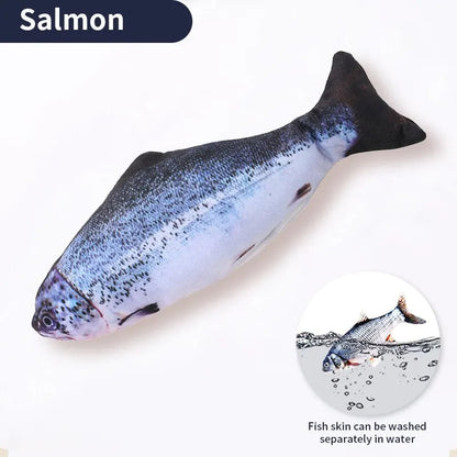 Belro USB charging interactive cat toy fish with realistic salmon design for engaging feline play and entertainment.