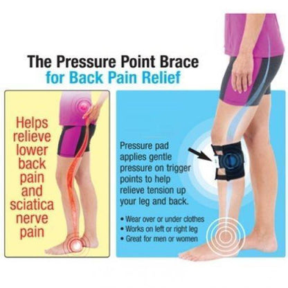 Belro sciatic nerve brace with acupressure points for leg and back pain relief, designed to support and stabilize the sciatic area.