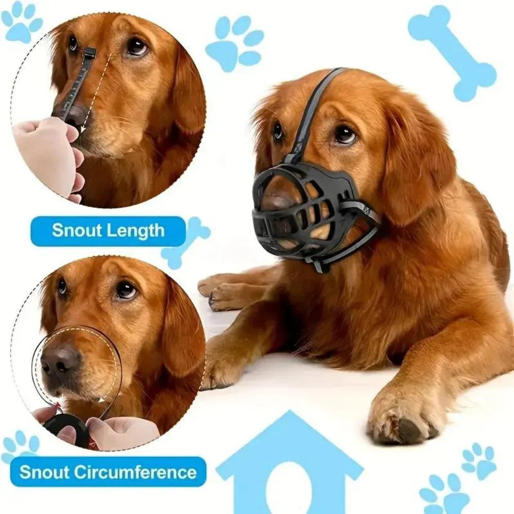 BowLift SecureFit adjustable dog muzzle with breathable design and anti-bite safety for secure, comfortable handling.
