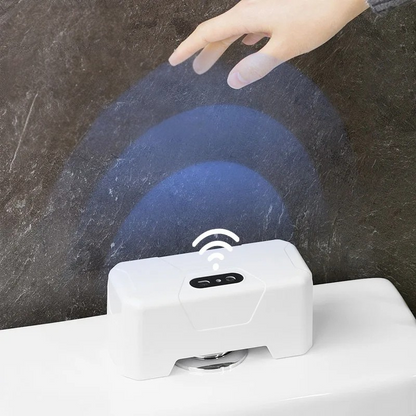 Belro Smart Infrared Sensor Toilet Flusher showing sensor area and sleek design for contactless flushing.