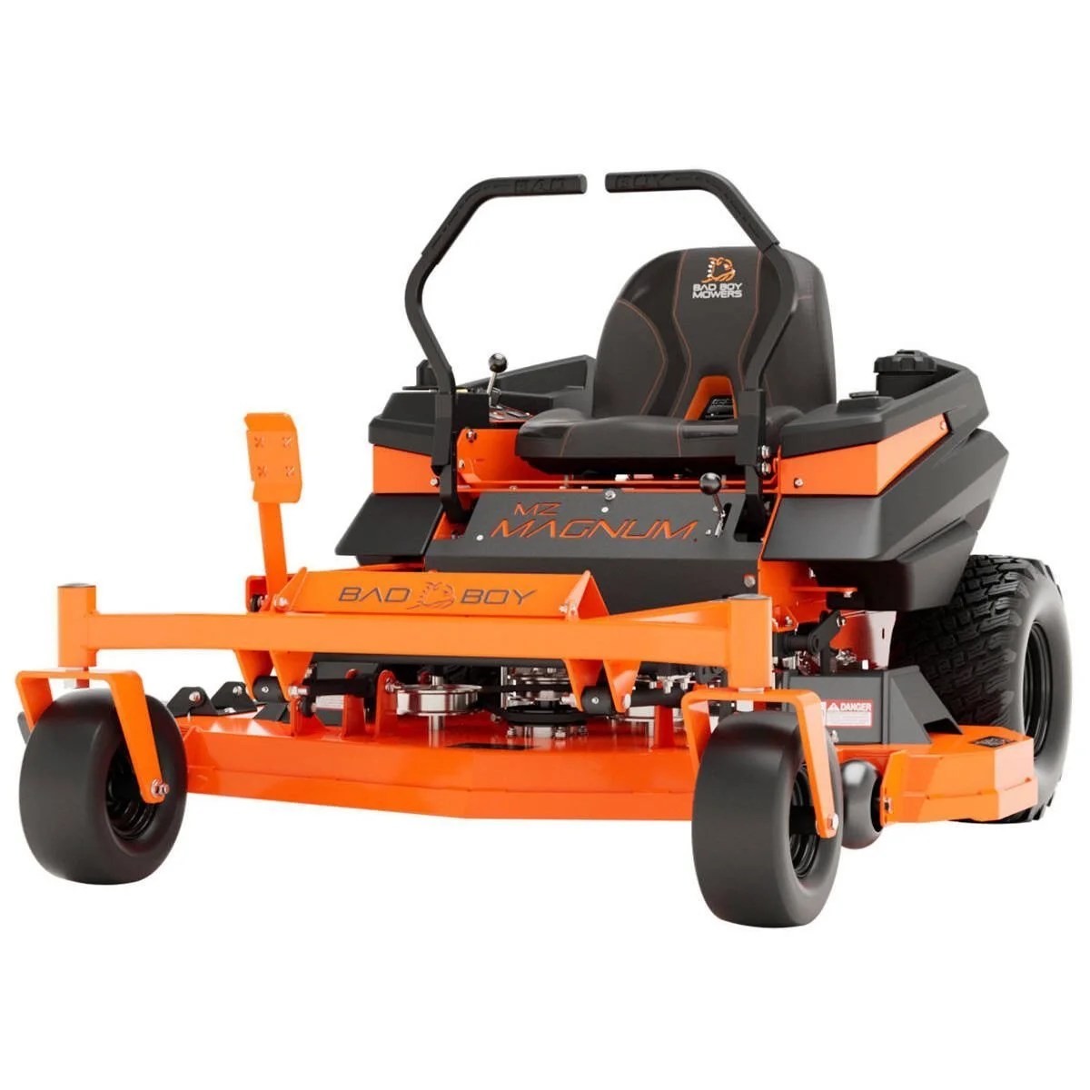 Casavibeo Bad Boy Magnum 54-inch zero-turn mower with 24 HP gas engine, showcasing the mower's cutting deck and control panels.