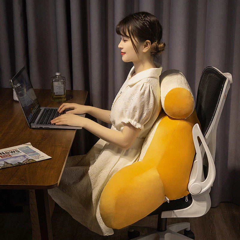 Mivoza ergonomic wedge support pillow for back, neck, and leg comfort, placed on a sofa for added lumbar and body support.