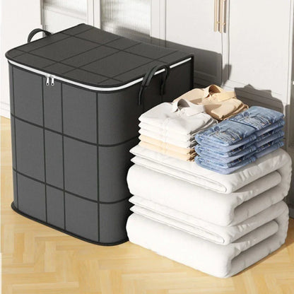 Mivoza storage bag for duvets, dust protection and space-saving, shown in size S to XL, made of durable fabric for bedding organization.