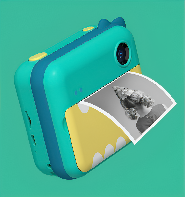 Kids’ Belro Instant Print HD Camera with colorful design, showing the camera body and lens, ideal for young photography enthusiasts.