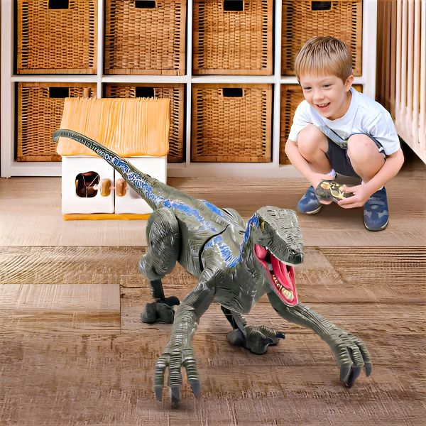 Belro remote control dinosaur toy with detailed scales and movable limbs, perfect for kids' toys and games.