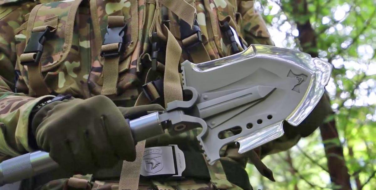 Belro Indestructible Multi-Function Survival Shovel shown in a compact, durable design for outdoor home and garden use