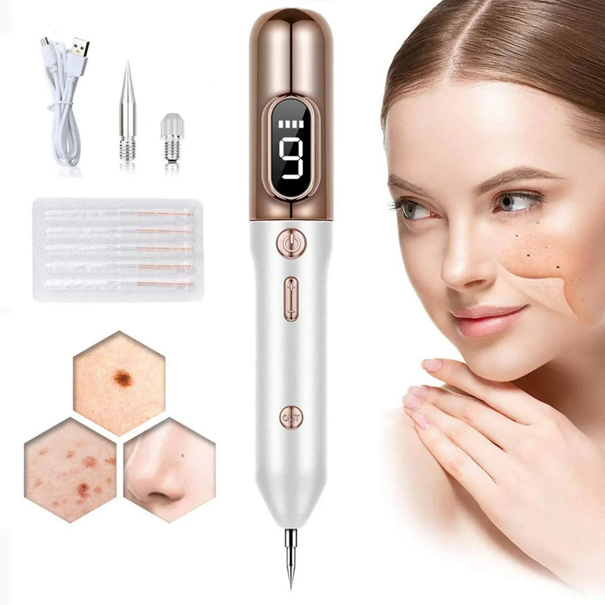 Belro plasma skin tag remover kit with pen device for removing skin tags, moles, and warts in health and beauty treatments.