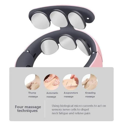 Belro neck massager with six heads and multi-mode pulse function for shoulder and neck relaxation, personal care electronics appliance.