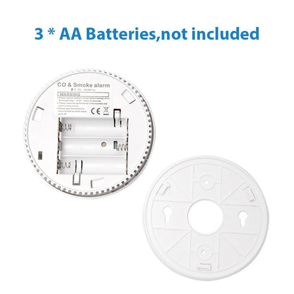 GETDECO smart smoke and carbon monoxide detector with LCD display, home safety device with alert indicators and digital readout.