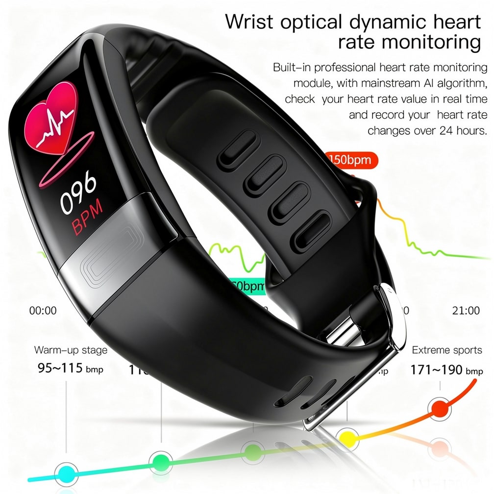 Mivoza Health Smartwatch with ECG, heart rate, blood pressure monitoring, sleep tracking, fitness tracker for men and women.