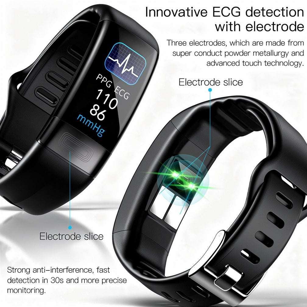 Mivoza health smartwatch with ECG, heart rate, blood pressure monitor, sleep tracking, fitness tracker for men and women.