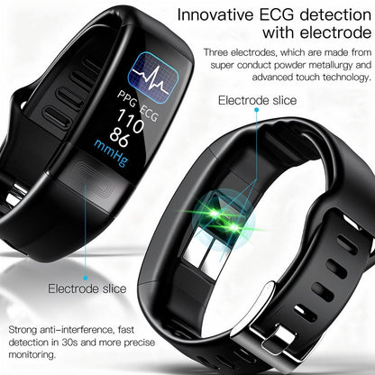 Mivoza health smartwatch with ECG, heart rate, blood pressure monitor, sleep tracking, fitness tracker for men and women.