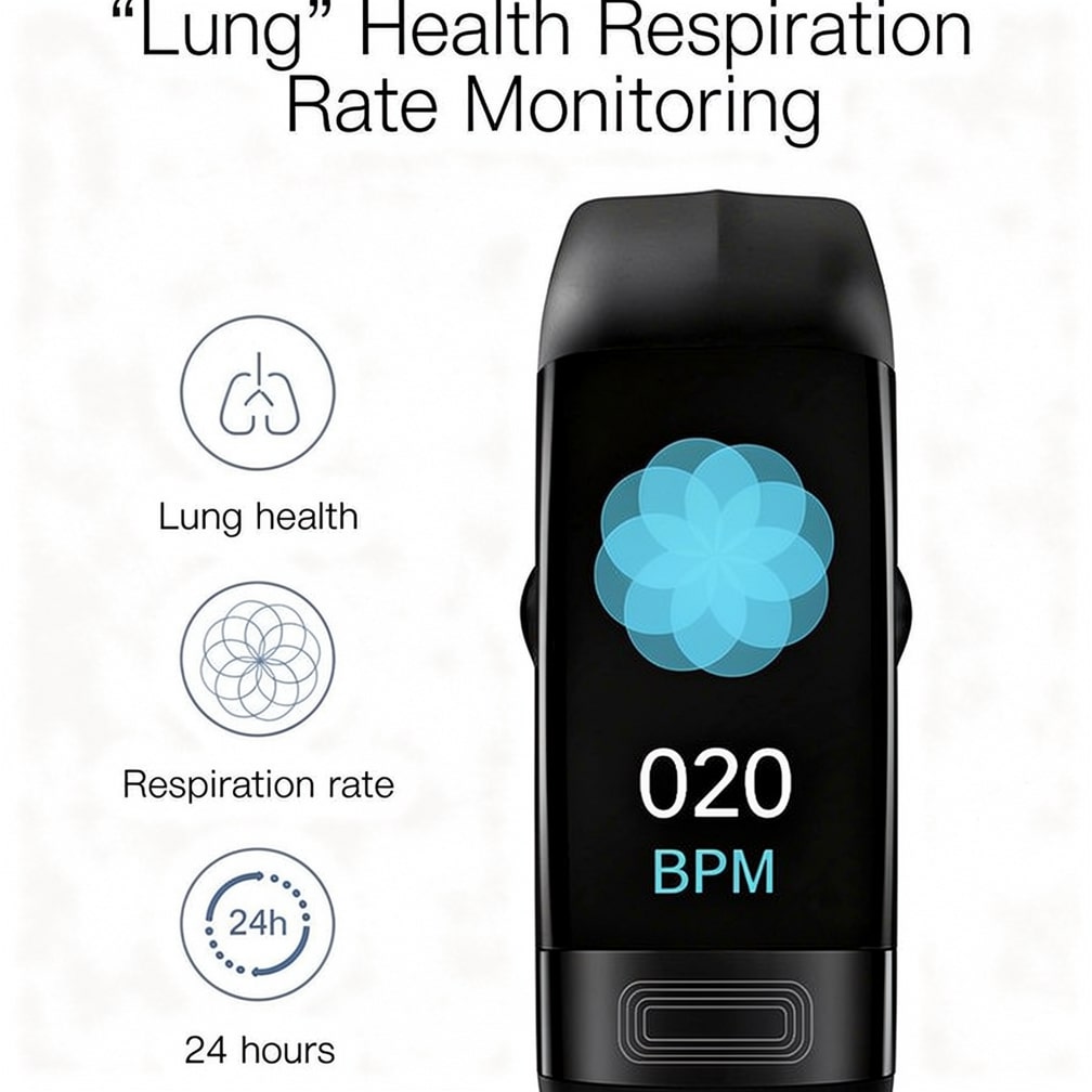 Mivoza health smartwatch showing ECG, heart rate, blood pressure, and sleep tracking display for fitness and health monitoring.