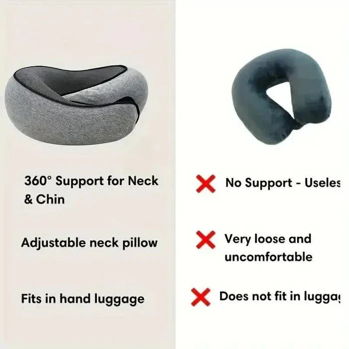 Belro snail-style memory foam travel U-shaped neck pillow with adjustable support for neck comfort during travel.