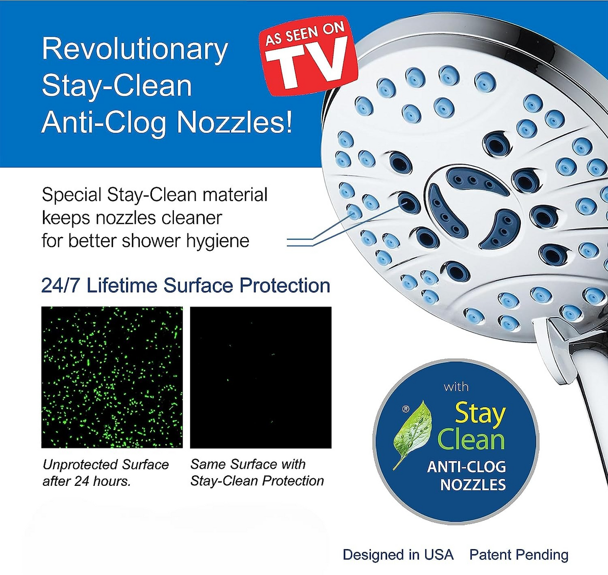 Belro adjustable handheld shower head with hose, tool and hardware product, featuring a modern design and ergonomic handle.