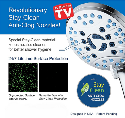 Belro adjustable handheld shower head with hose, tool and hardware product, featuring a modern design and ergonomic handle.