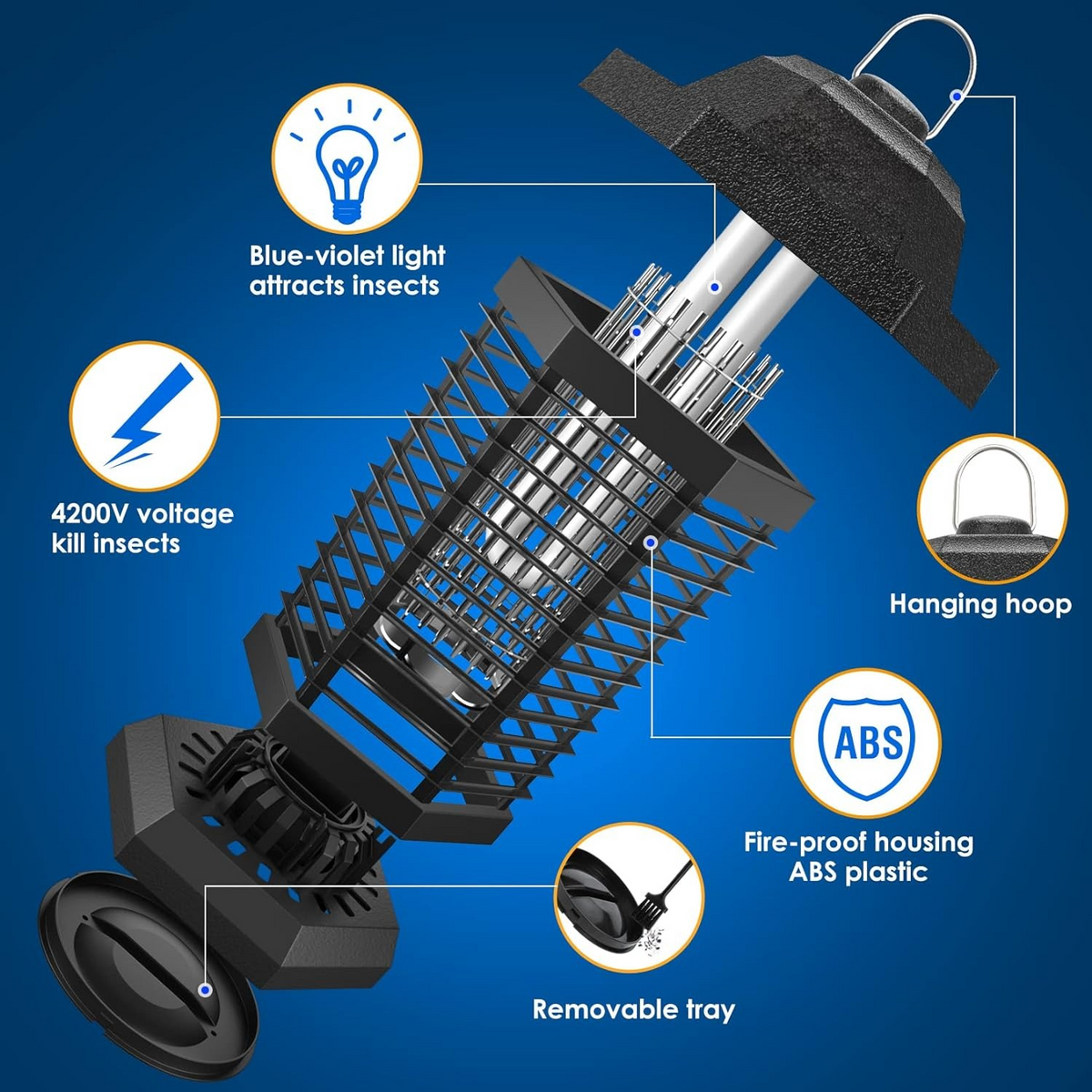 Belro electric bug zapper light with ultraviolet grid for insect control, mounted on a wall in a home setting