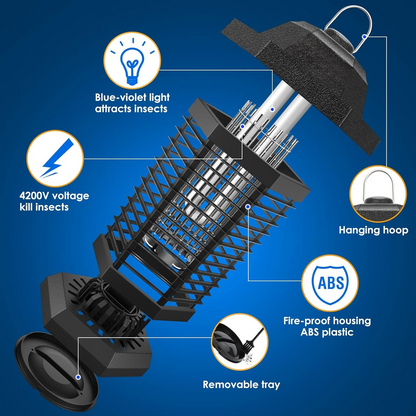 Belro electric bug zapper light with ultraviolet grid for insect control, mounted on a wall in a home setting