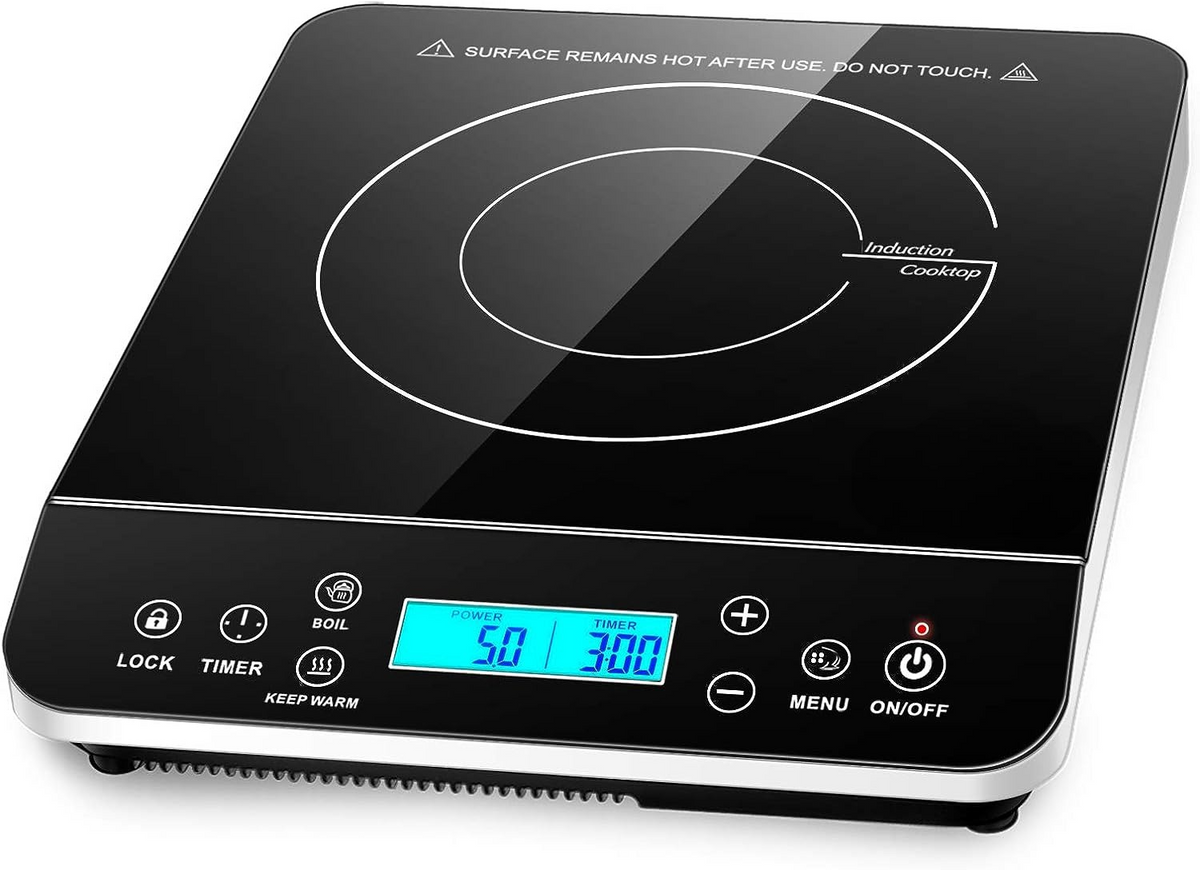 Belro portable induction cooktop with digital controls, compact design, and sleek black surface for home kitchen use.