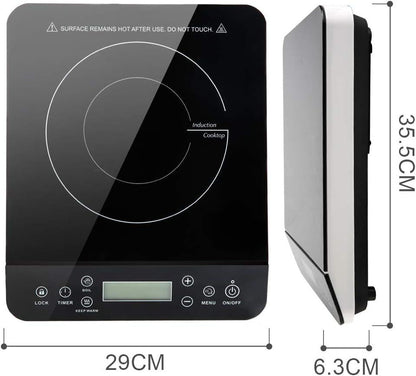 Belro portable induction cooktop with touch controls, sleek black surface, and digital display for efficient home cooking.